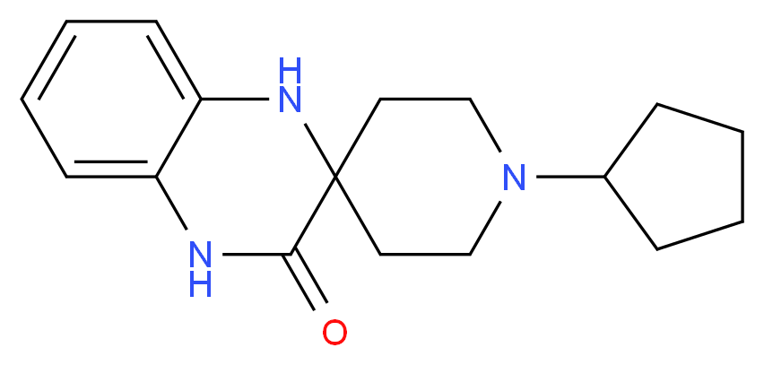 1-cyclopentyl-1',4'-dihydro-3'H-spiro[piperidine-4,2'-quinoxalin]-3'-one_Molecular_structure_CAS_)