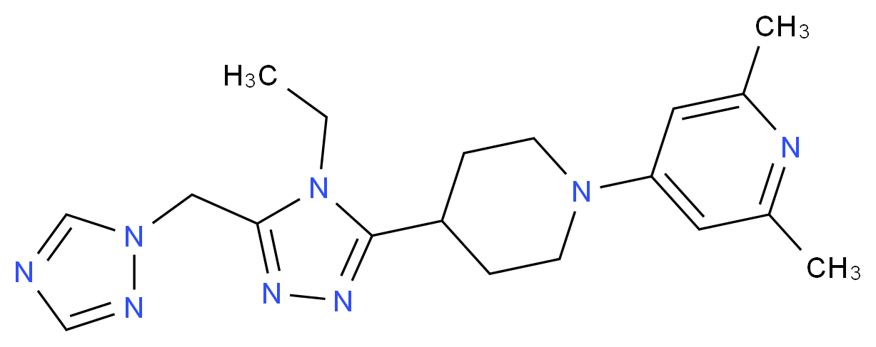 4-{4-[4-ethyl-5-(1H-1,2,4-triazol-1-ylmethyl)-4H-1,2,4-triazol-3-yl]piperidin-1-yl}-2,6-dimethylpyridine_Molecular_structure_CAS_)