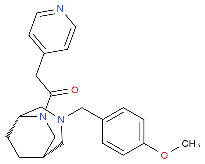 (1S*,5R*)-3-(4-methoxybenzyl)-6-(pyridin-4-ylacetyl)-3,6-diazabicyclo[3.2.2]nonane_Molecular_structure_CAS_)