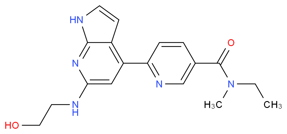 N-ethyl-6-{6-[(2-hydroxyethyl)amino]-1H-pyrrolo[2,3-b]pyridin-4-yl}-N-methylnicotinamide_Molecular_structure_CAS_)