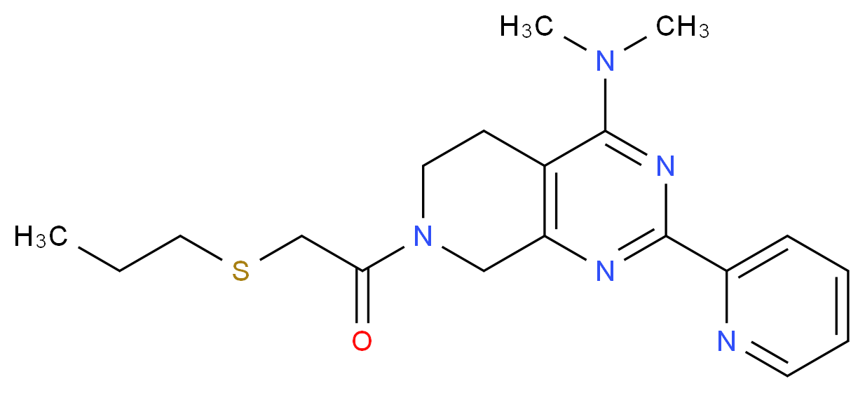 N,N-dimethyl-7-[(propylthio)acetyl]-2-pyridin-2-yl-5,6,7,8-tetrahydropyrido[3,4-d]pyrimidin-4-amine_Molecular_structure_CAS_)