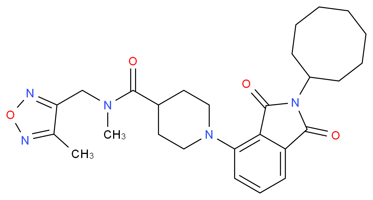 1-(2-cyclooctyl-1,3-dioxo-2,3-dihydro-1H-isoindol-4-yl)-N-methyl-N-[(4-methyl-1,2,5-oxadiazol-3-yl)methyl]-4-piperidinecarboxamide_Molecular_structure_CAS_)