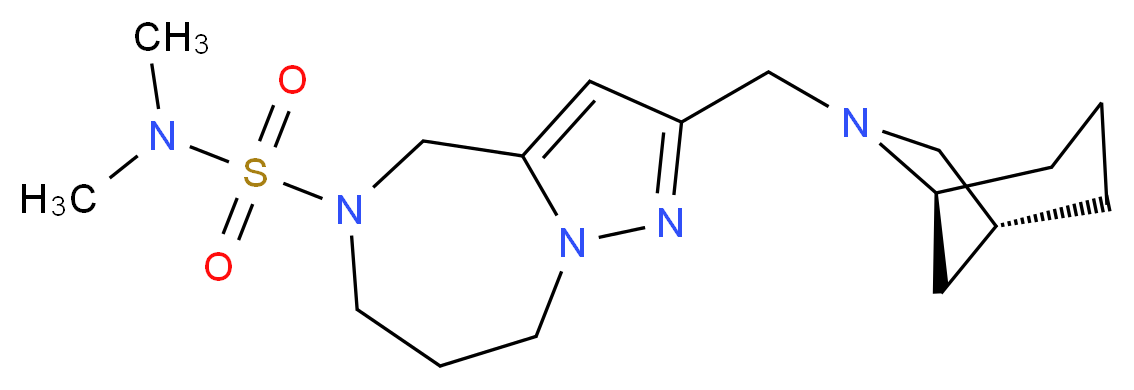 2-[(1R*,5S*)-6-azabicyclo[3.2.1]oct-6-ylmethyl]-N,N-dimethyl-7,8-dihydro-4H-pyrazolo[1,5-a][1,4]diazepine-5(6H)-sulfonamide_Molecular_structure_CAS_)