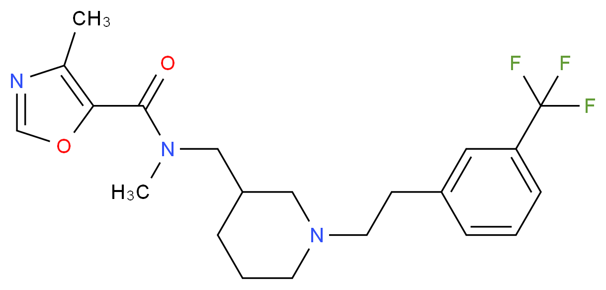 N,4-dimethyl-N-[(1-{2-[3-(trifluoromethyl)phenyl]ethyl}-3-piperidinyl)methyl]-1,3-oxazole-5-carboxamide_Molecular_structure_CAS_)