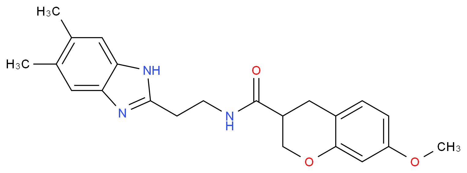 N-[2-(5,6-dimethyl-1H-benzimidazol-2-yl)ethyl]-7-methoxychromane-3-carboxamide_Molecular_structure_CAS_)