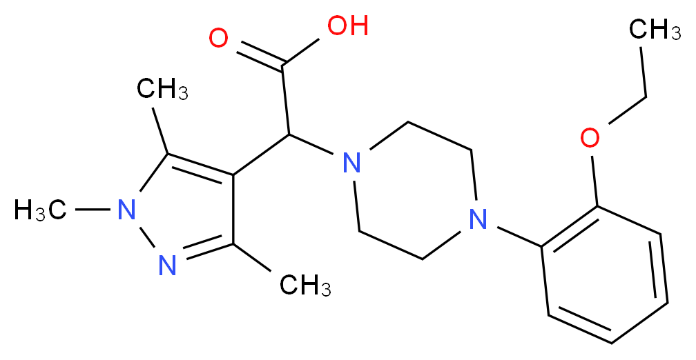 [4-(2-ethoxyphenyl)piperazin-1-yl](1,3,5-trimethyl-1H-pyrazol-4-yl)acetic acid_Molecular_structure_CAS_)