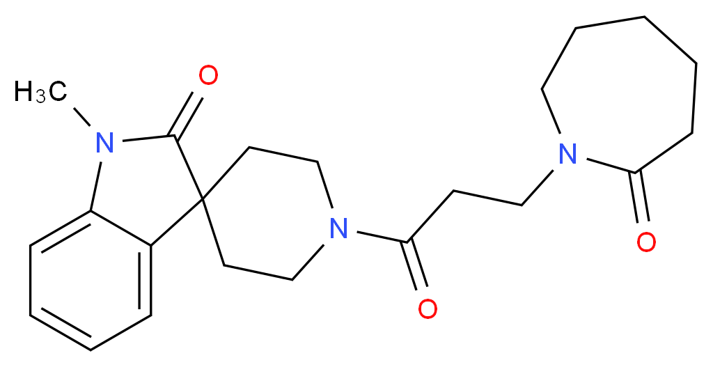 1-methyl-1'-[3-(2-oxoazepan-1-yl)propanoyl]spiro[indole-3,4'-piperidin]-2(1H)-one_Molecular_structure_CAS_)