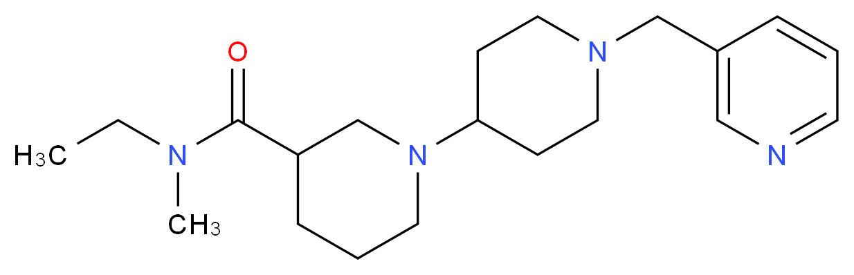 N-ethyl-N-methyl-1'-(pyridin-3-ylmethyl)-1,4'-bipiperidine-3-carboxamide_Molecular_structure_CAS_)