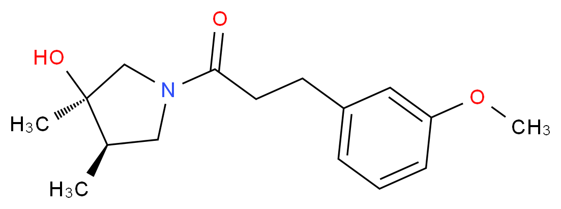 (3R*,4R*)-1-[3-(3-methoxyphenyl)propanoyl]-3,4-dimethyl-3-pyrrolidinol_Molecular_structure_CAS_)
