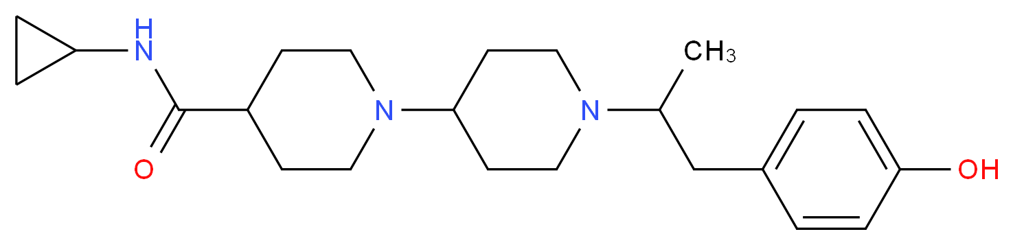 N-cyclopropyl-1'-[2-(4-hydroxyphenyl)-1-methylethyl]-1,4'-bipiperidine-4-carboxamide_Molecular_structure_CAS_)
