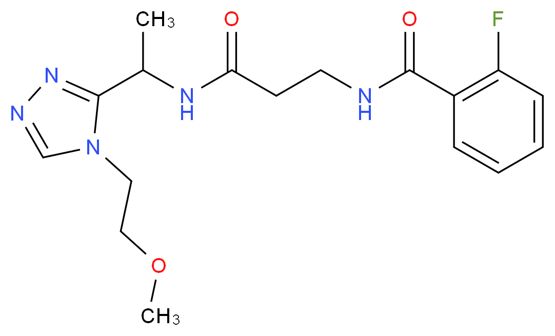 2-fluoro-N-[3-({1-[4-(2-methoxyethyl)-4H-1,2,4-triazol-3-yl]ethyl}amino)-3-oxopropyl]benzamide_Molecular_structure_CAS_)