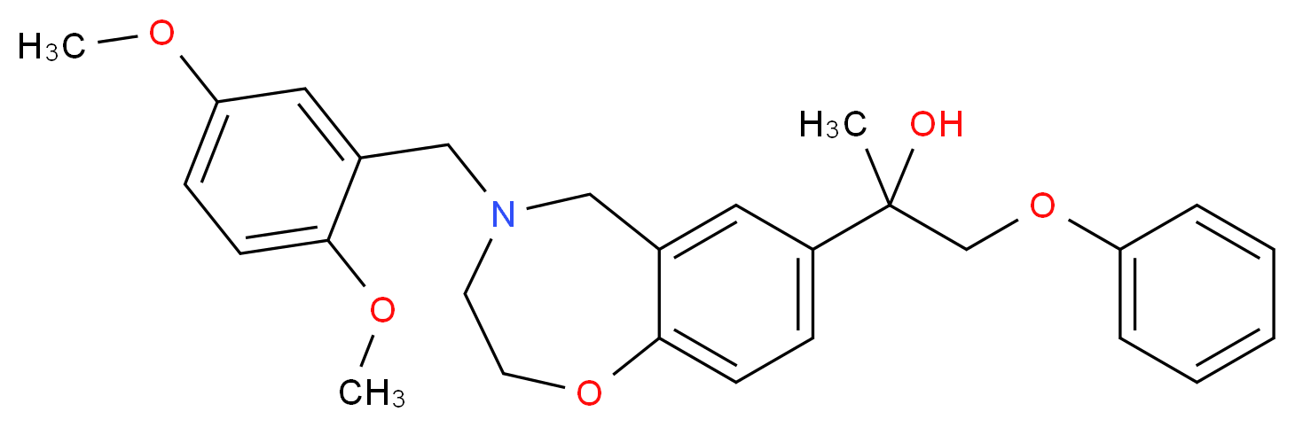 2-[4-(2,5-dimethoxybenzyl)-2,3,4,5-tetrahydro-1,4-benzoxazepin-7-yl]-1-phenoxy-2-propanol_Molecular_structure_CAS_)