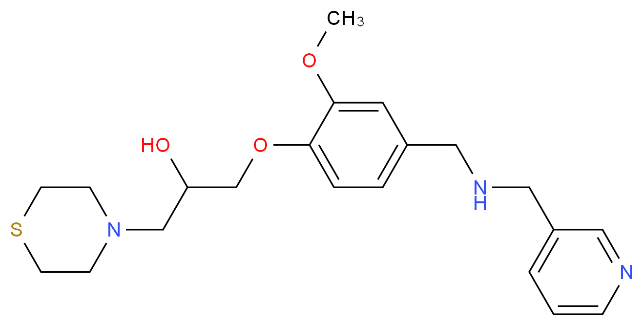 1-(2-methoxy-4-{[(3-pyridinylmethyl)amino]methyl}phenoxy)-3-(4-thiomorpholinyl)-2-propanol_Molecular_structure_CAS_)