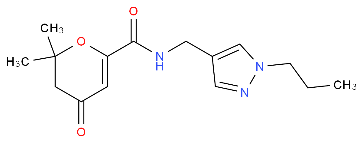 2,2-dimethyl-4-oxo-N-[(1-propyl-1H-pyrazol-4-yl)methyl]-3,4-dihydro-2H-pyran-6-carboxamide_Molecular_structure_CAS_)