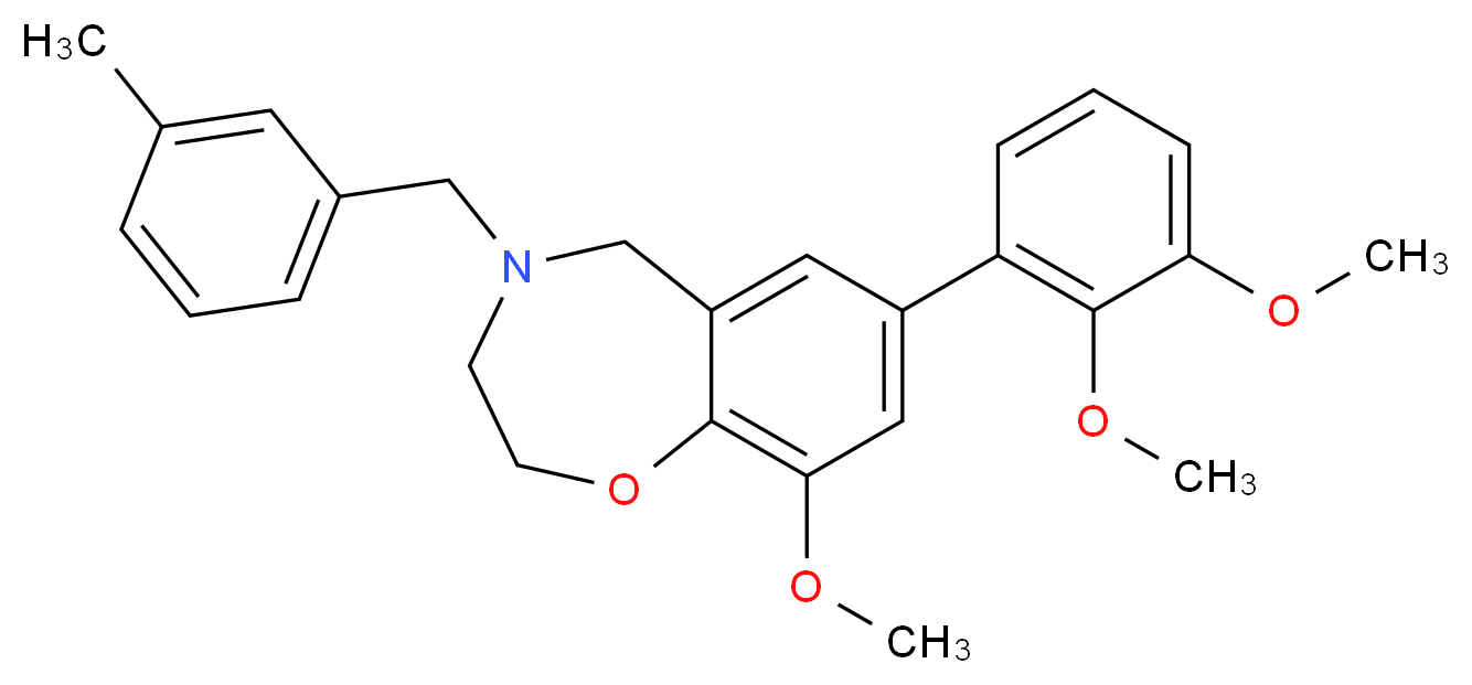7-(2,3-dimethoxyphenyl)-9-methoxy-4-(3-methylbenzyl)-2,3,4,5-tetrahydro-1,4-benzoxazepine_Molecular_structure_CAS_)