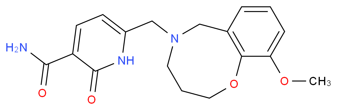 6-[(10-methoxy-3,4-dihydro-2H-1,5-benzoxazocin-5(6H)-yl)methyl]-2-oxo-1,2-dihydropyridine-3-carboxamide_Molecular_structure_CAS_)