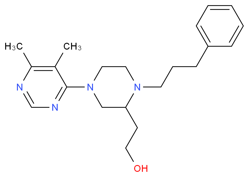 2-[4-(5,6-dimethyl-4-pyrimidinyl)-1-(3-phenylpropyl)-2-piperazinyl]ethanol_Molecular_structure_CAS_)