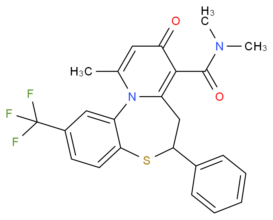 N,N,11-trimethyl-9-oxo-6-phenyl-2-(trifluoromethyl)-7,9-dihydro-6H-pyrido[2,1-d][1,5]benzothiazepine-8-carboxamide_Molecular_structure_CAS_)