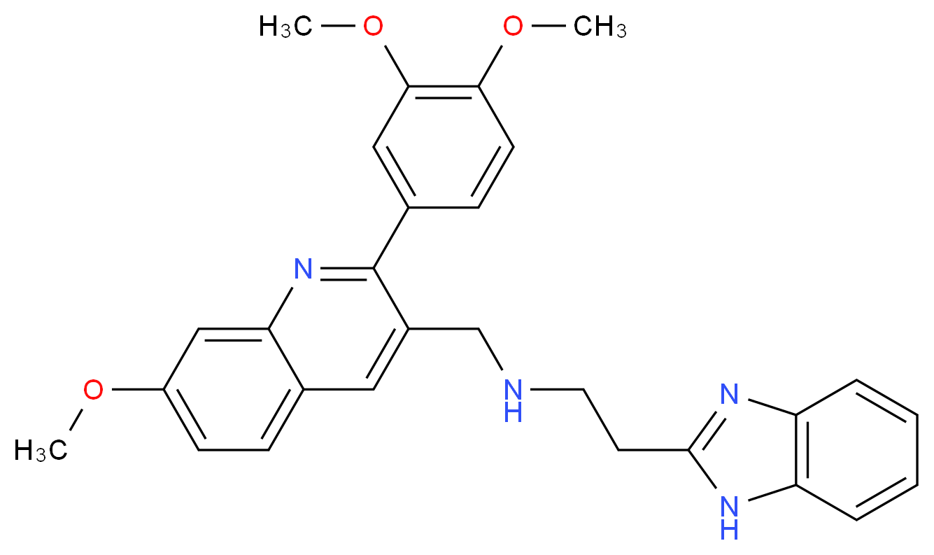 2-(1H-benzimidazol-2-yl)-N-{[2-(3,4-dimethoxyphenyl)-7-methoxy-3-quinolinyl]methyl}ethanamine_Molecular_structure_CAS_)