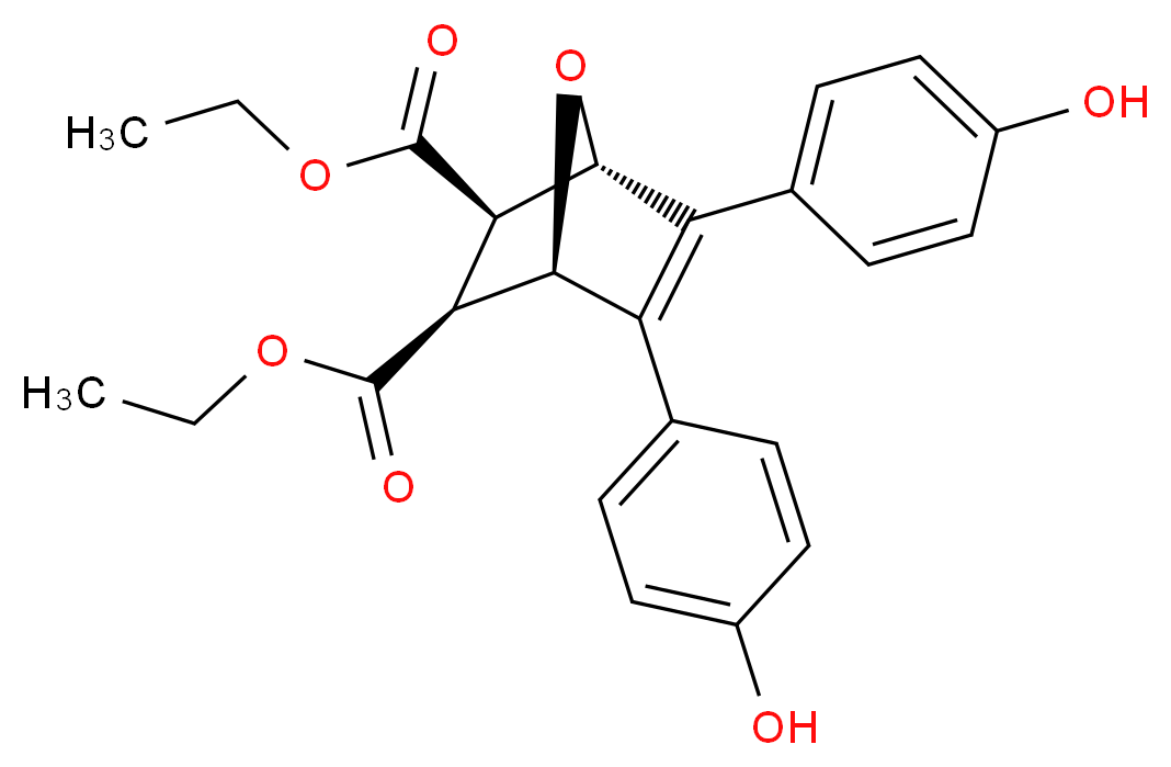 DIETHYL (1R,2S,3R,4S)-5,6-BIS(4-HYDROXYPHENYL)-7-OXABICYCLO[2.2.1]HEPT-5-ENE-2,3-DICARBOXYLATE_Molecular_structure_CAS_)