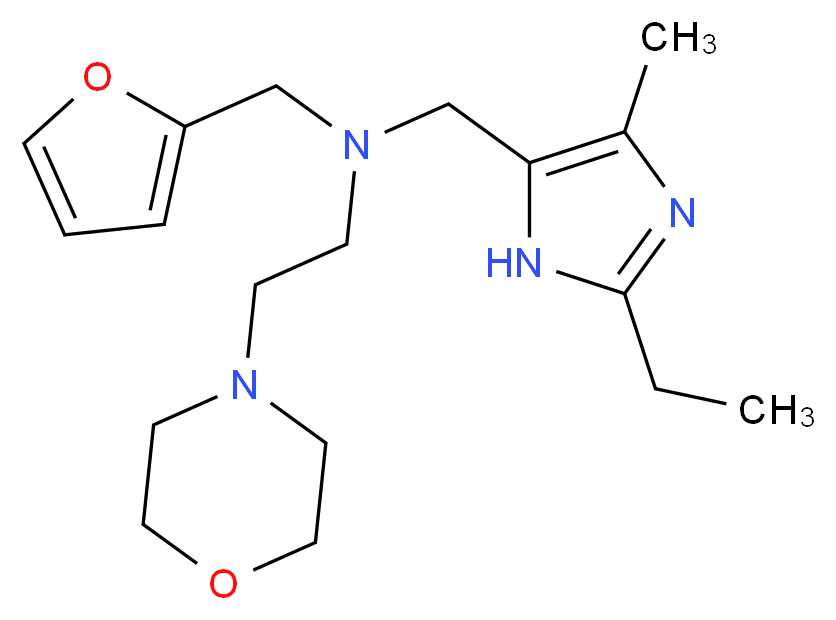 N-[(2-ethyl-4-methyl-1H-imidazol-5-yl)methyl]-N-(2-furylmethyl)-2-morpholin-4-ylethanamine_Molecular_structure_CAS_)