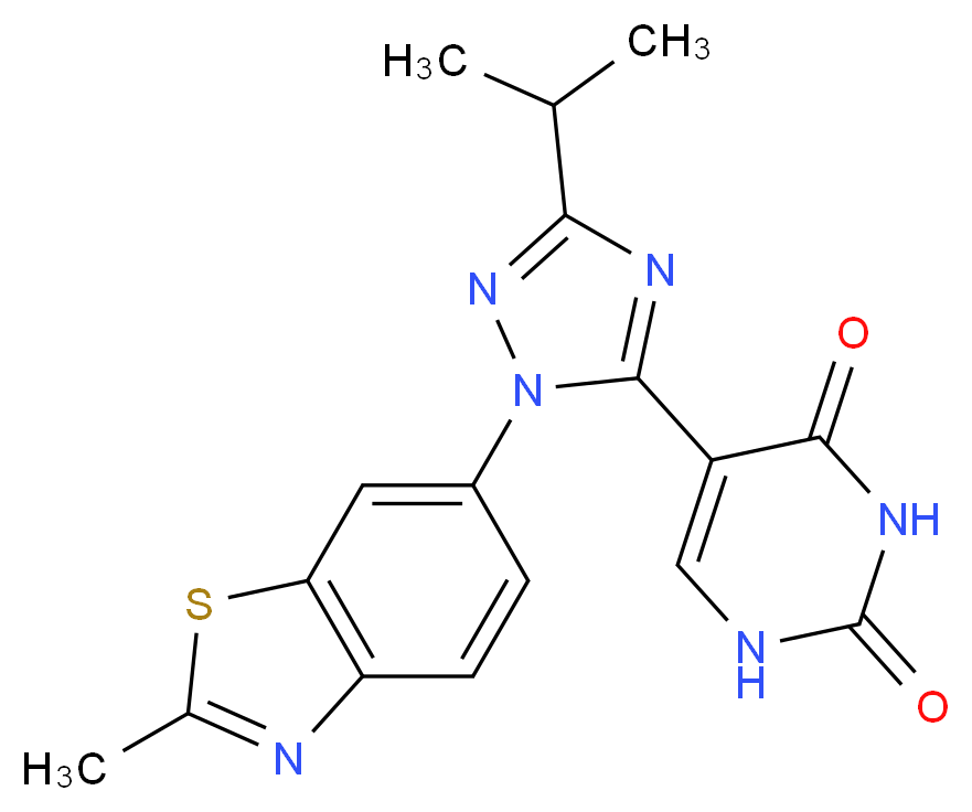 5-[3-isopropyl-1-(2-methyl-1,3-benzothiazol-6-yl)-1H-1,2,4-triazol-5-yl]pyrimidine-2,4(1H,3H)-dione_Molecular_structure_CAS_)