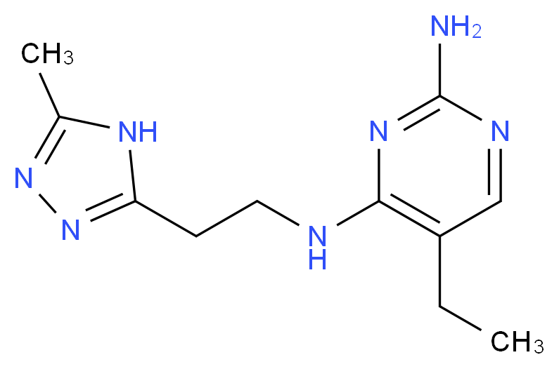 5-ethyl-N~4~-[2-(5-methyl-4H-1,2,4-triazol-3-yl)ethyl]pyrimidine-2,4-diamine_Molecular_structure_CAS_)
