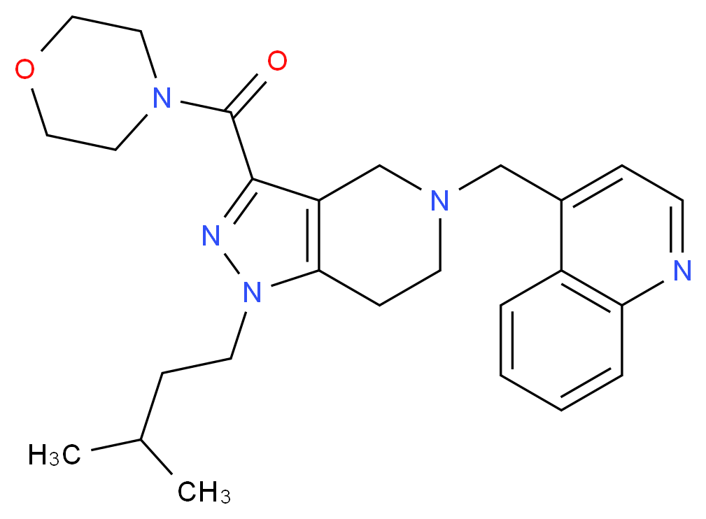 4-{[1-(3-methylbutyl)-3-(4-morpholinylcarbonyl)-1,4,6,7-tetrahydro-5H-pyrazolo[4,3-c]pyridin-5-yl]methyl}quinoline_Molecular_structure_CAS_)