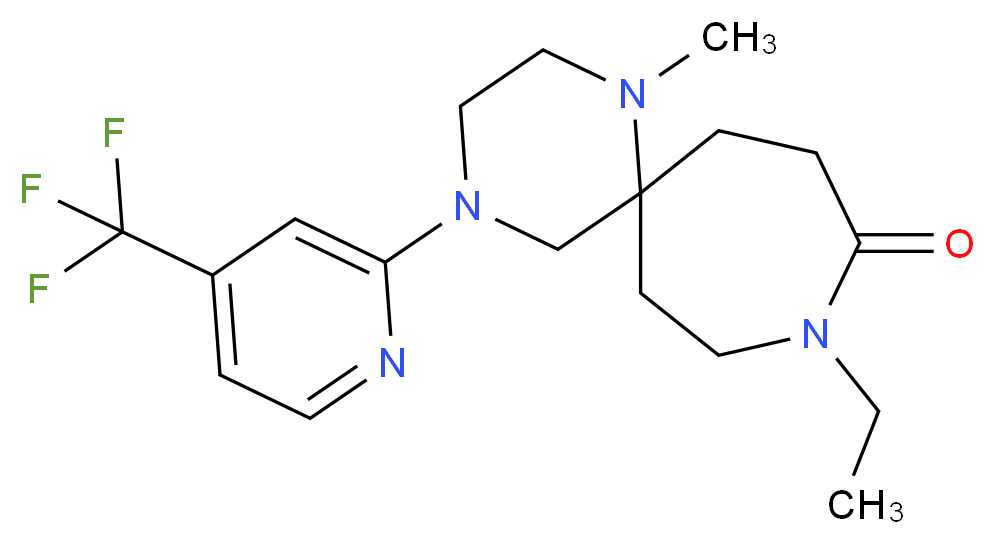 9-ethyl-1-methyl-4-[4-(trifluoromethyl)pyridin-2-yl]-1,4,9-triazaspiro[5.6]dodecan-10-one_Molecular_structure_CAS_)