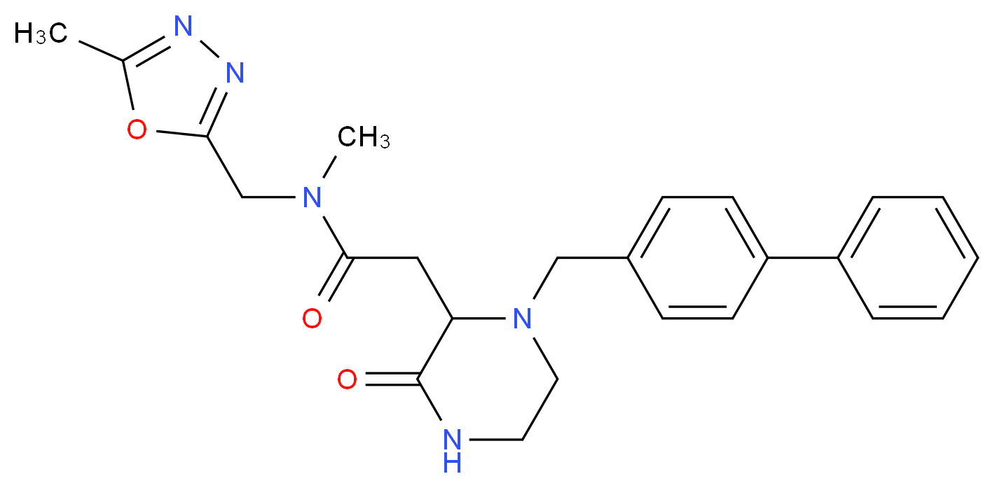 2-[1-(4-biphenylylmethyl)-3-oxo-2-piperazinyl]-N-methyl-N-[(5-methyl-1,3,4-oxadiazol-2-yl)methyl]acetamide_Molecular_structure_CAS_)