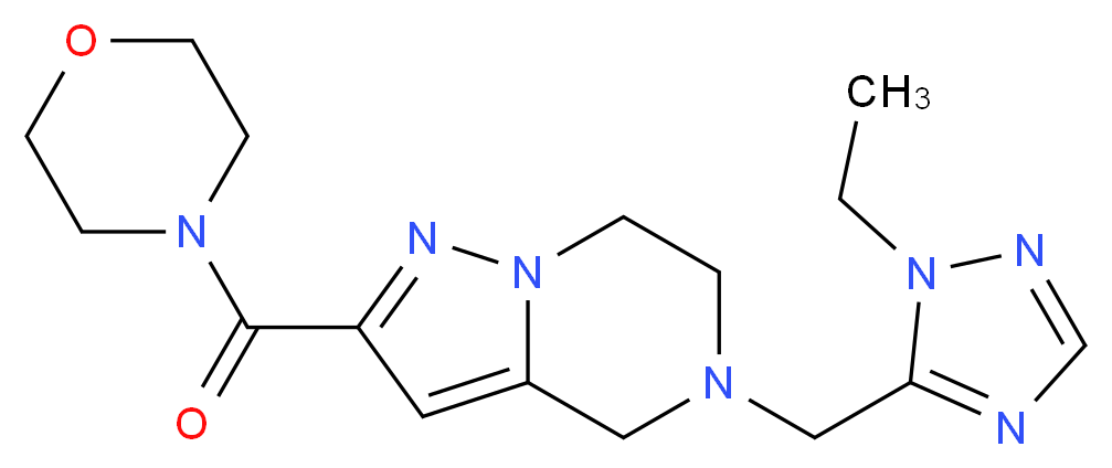 5-[(1-ethyl-1H-1,2,4-triazol-5-yl)methyl]-2-(morpholin-4-ylcarbonyl)-4,5,6,7-tetrahydropyrazolo[1,5-a]pyrazine_Molecular_structure_CAS_)