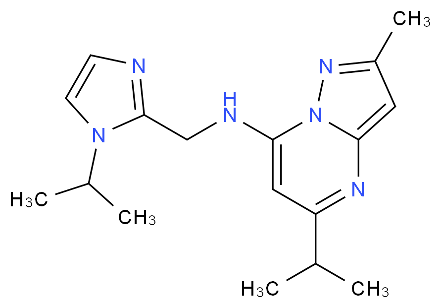 5-isopropyl-N-[(1-isopropyl-1H-imidazol-2-yl)methyl]-2-methylpyrazolo[1,5-a]pyrimidin-7-amine_Molecular_structure_CAS_)