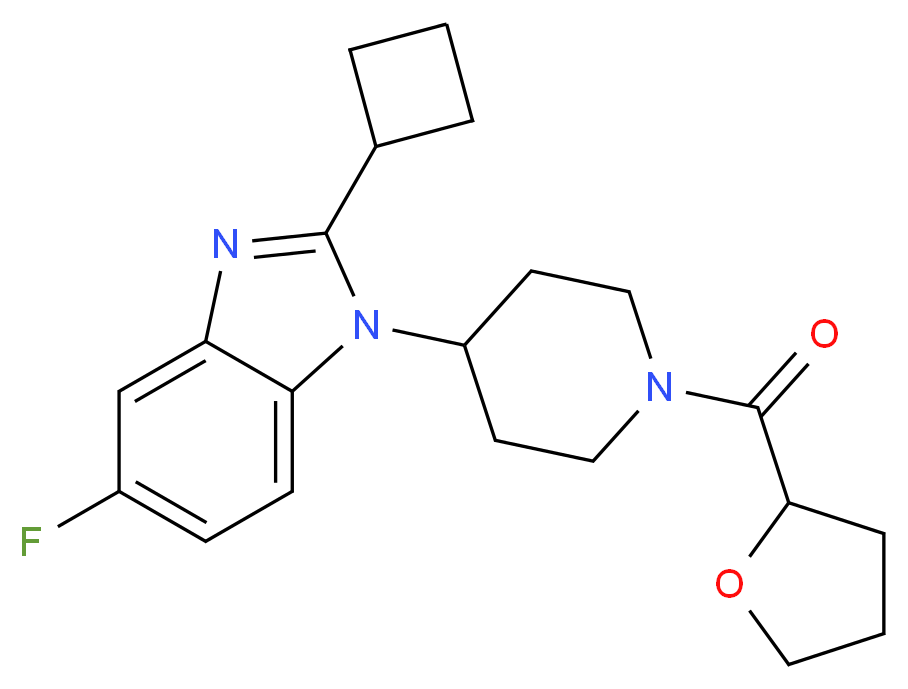 2-cyclobutyl-5-fluoro-1-[1-(tetrahydro-2-furanylcarbonyl)-4-piperidinyl]-1H-benzimidazole_Molecular_structure_CAS_)