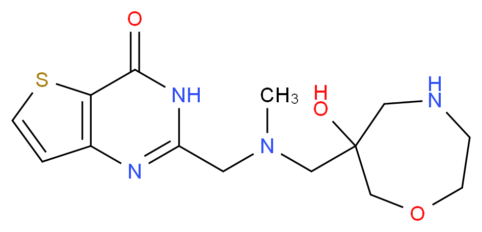 2-{[[(6-hydroxy-1,4-oxazepan-6-yl)methyl](methyl)amino]methyl}thieno[3,2-d]pyrimidin-4(3H)-one_Molecular_structure_CAS_)