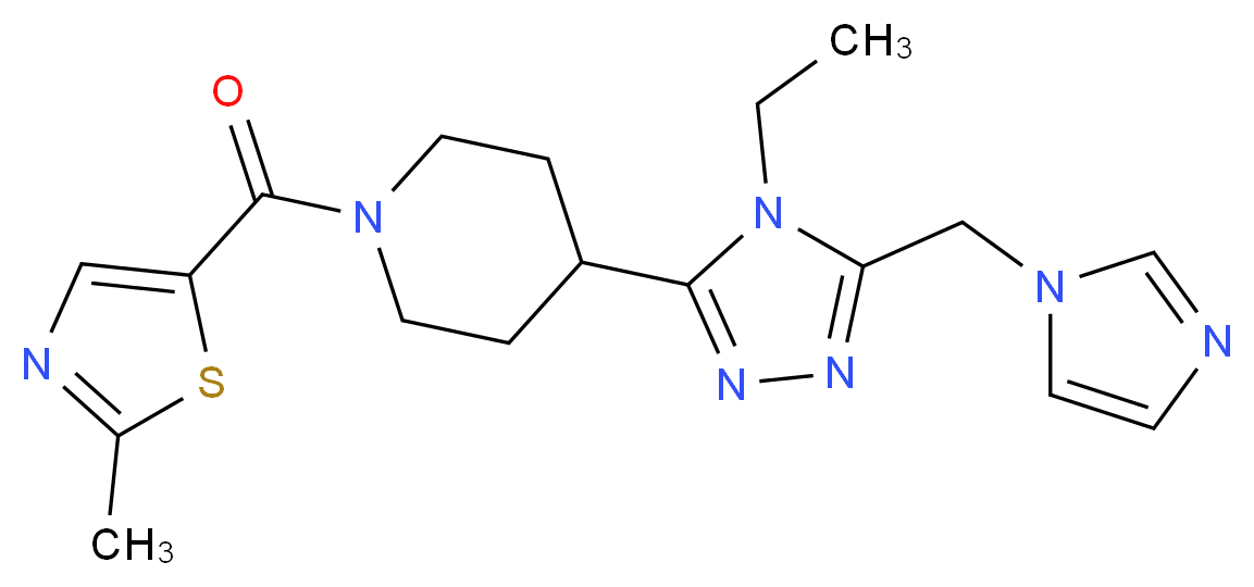 4-[4-ethyl-5-(1H-imidazol-1-ylmethyl)-4H-1,2,4-triazol-3-yl]-1-[(2-methyl-1,3-thiazol-5-yl)carbonyl]piperidine_Molecular_structure_CAS_)