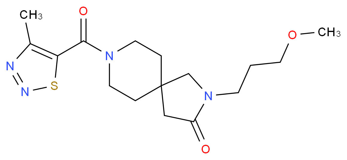 2-(3-methoxypropyl)-8-[(4-methyl-1,2,3-thiadiazol-5-yl)carbonyl]-2,8-diazaspiro[4.5]decan-3-one_Molecular_structure_CAS_)