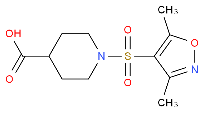 1-(3,5-Dimethyl-isoxazole-4-sulfonyl)-piperidine-4-carboxylic acid_Molecular_structure_CAS_)