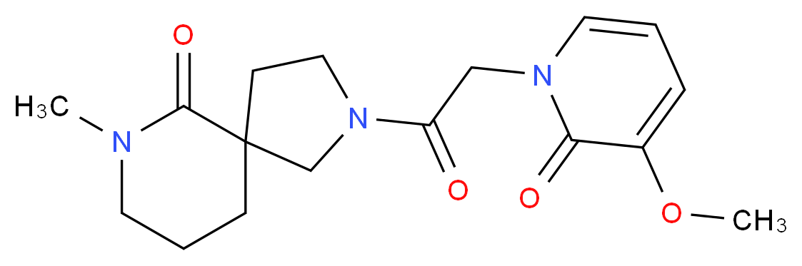 2-[(3-methoxy-2-oxopyridin-1(2H)-yl)acetyl]-7-methyl-2,7-diazaspiro[4.5]decan-6-one_Molecular_structure_CAS_)