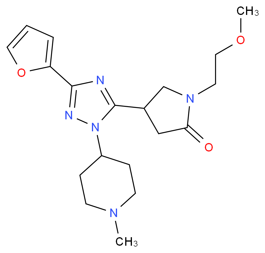 4-[3-(2-furyl)-1-(1-methylpiperidin-4-yl)-1H-1,2,4-triazol-5-yl]-1-(2-methoxyethyl)pyrrolidin-2-one_Molecular_structure_CAS_)