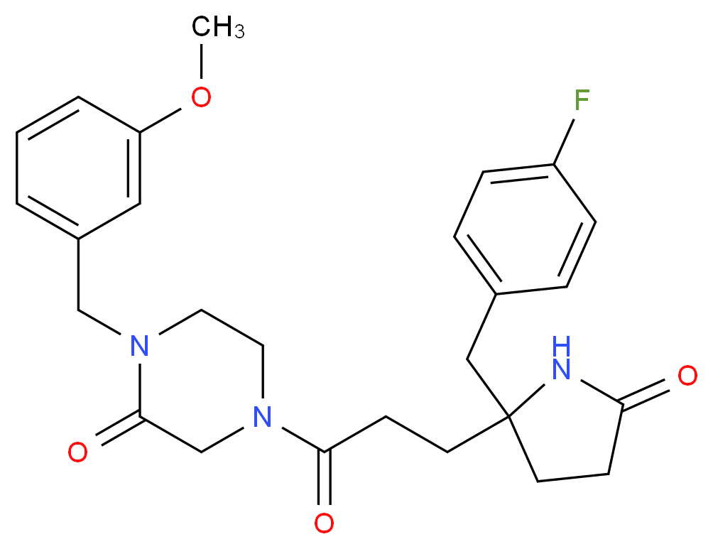 4-{3-[2-(4-fluorobenzyl)-5-oxo-2-pyrrolidinyl]propanoyl}-1-(3-methoxybenzyl)-2-piperazinone_Molecular_structure_CAS_)
