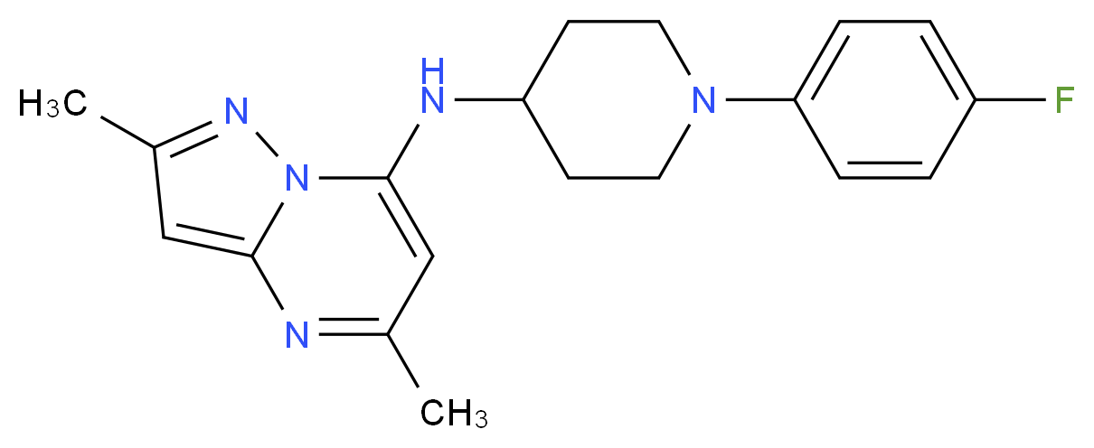 N-[1-(4-fluorophenyl)piperidin-4-yl]-2,5-dimethylpyrazolo[1,5-a]pyrimidin-7-amine_Molecular_structure_CAS_)