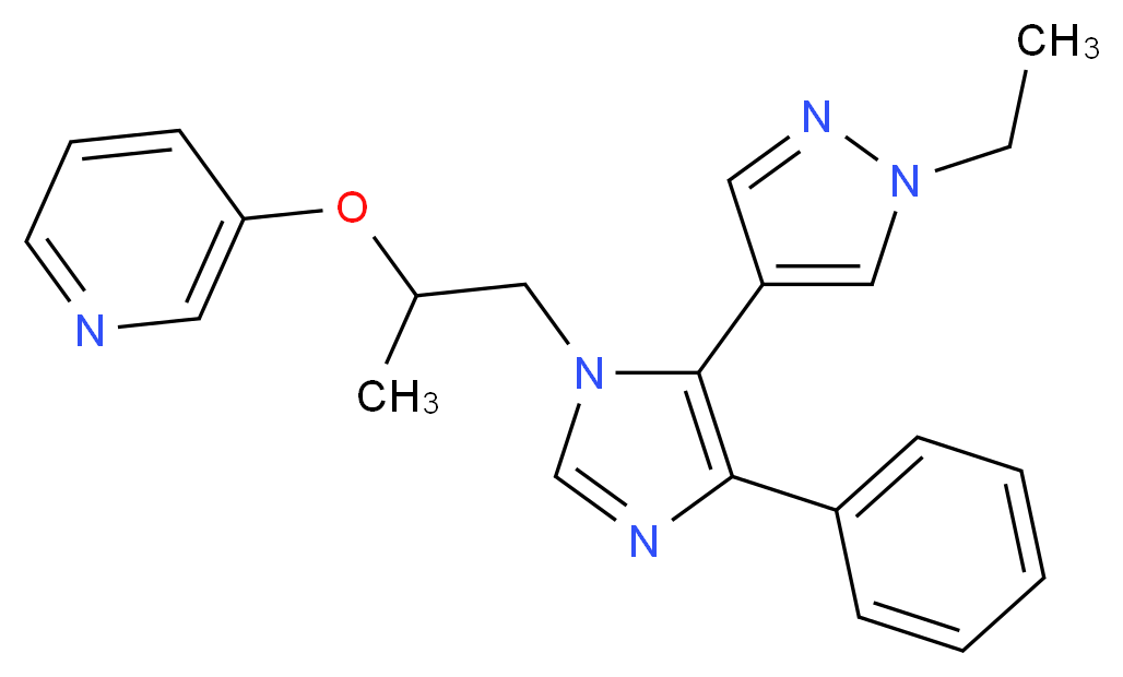 3-{2-[5-(1-ethyl-1H-pyrazol-4-yl)-4-phenyl-1H-imidazol-1-yl]-1-methylethoxy}pyridine_Molecular_structure_CAS_)