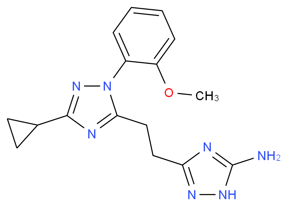 3-{2-[3-cyclopropyl-1-(2-methoxyphenyl)-1H-1,2,4-triazol-5-yl]ethyl}-1H-1,2,4-triazol-5-amine_Molecular_structure_CAS_)