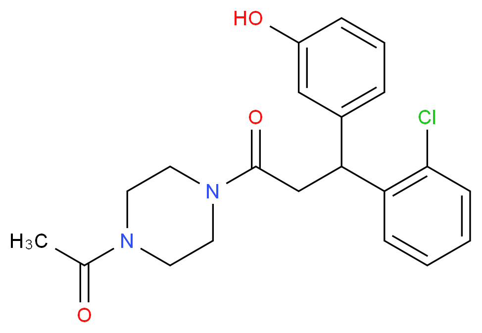 3-[3-(4-acetyl-1-piperazinyl)-1-(2-chlorophenyl)-3-oxopropyl]phenol_Molecular_structure_CAS_)