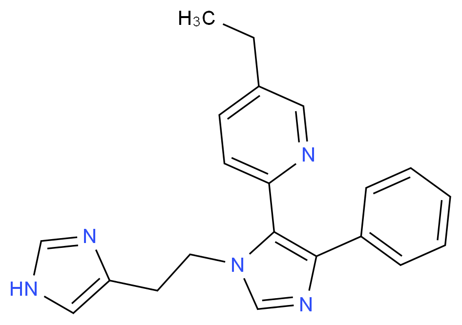 5-ethyl-2-{1-[2-(1H-imidazol-4-yl)ethyl]-4-phenyl-1H-imidazol-5-yl}pyridine_Molecular_structure_CAS_)