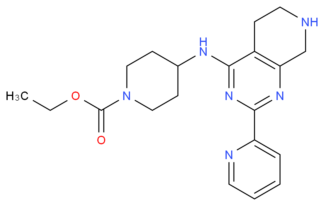 ethyl 4-[(2-pyridin-2-yl-5,6,7,8-tetrahydropyrido[3,4-d]pyrimidin-4-yl)amino]piperidine-1-carboxylate_Molecular_structure_CAS_)