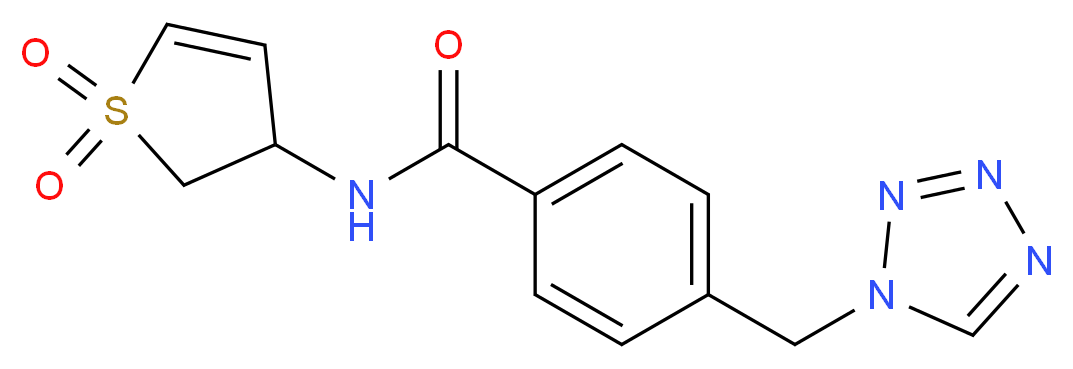 N-(1,1-dioxido-2,3-dihydro-3-thienyl)-4-(1H-tetrazol-1-ylmethyl)benzamide_Molecular_structure_CAS_)