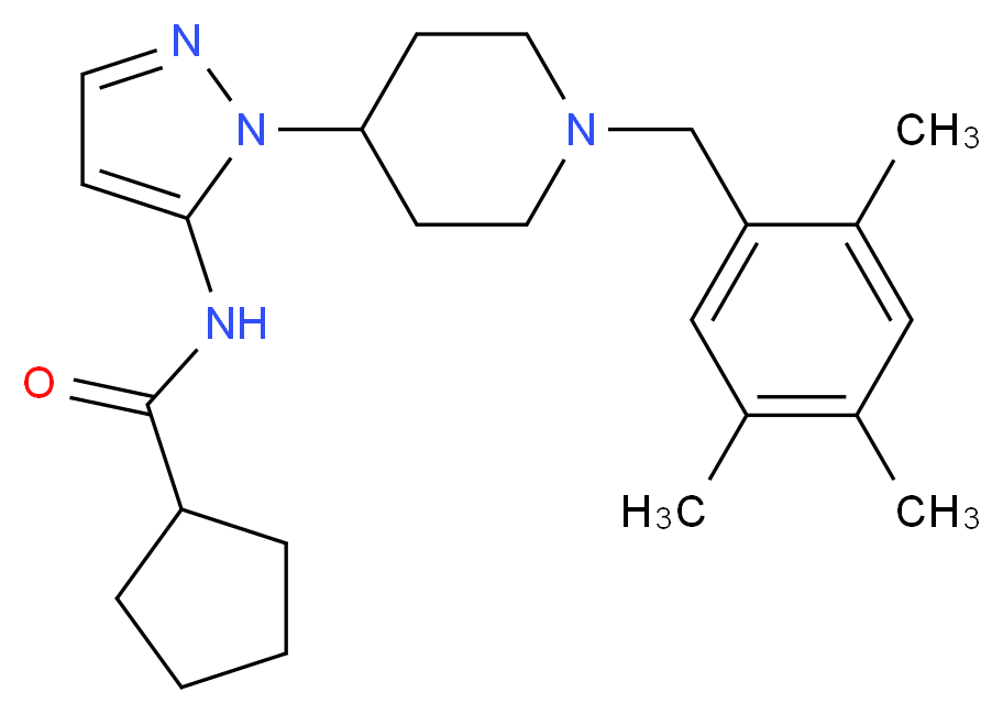 N-{1-[1-(2,4,5-trimethylbenzyl)-4-piperidinyl]-1H-pyrazol-5-yl}cyclopentanecarboxamide_Molecular_structure_CAS_)