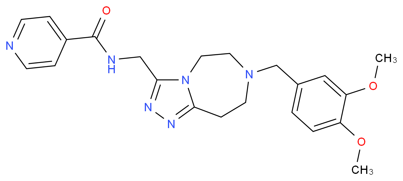 N-{[7-(3,4-dimethoxybenzyl)-6,7,8,9-tetrahydro-5H-[1,2,4]triazolo[4,3-d][1,4]diazepin-3-yl]methyl}isonicotinamide_Molecular_structure_CAS_)