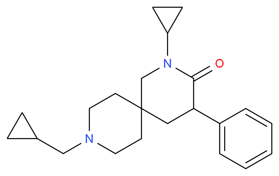 2-cyclopropyl-9-(cyclopropylmethyl)-4-phenyl-2,9-diazaspiro[5.5]undecan-3-one_Molecular_structure_CAS_)